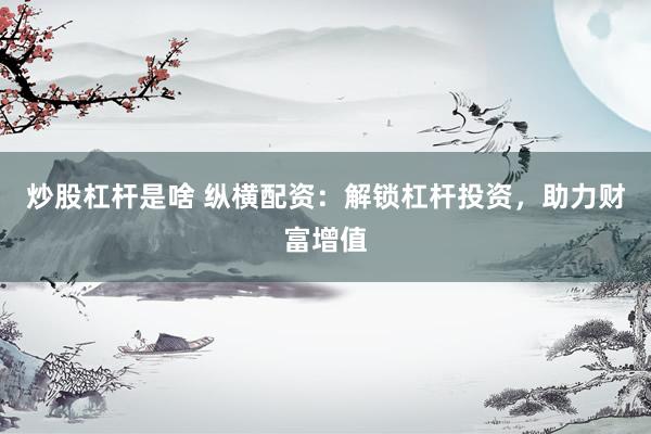 炒股杠杆是啥 纵横配资：解锁杠杆投资，助力财富增值