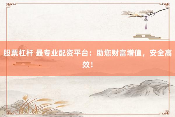 股票杠杆 最专业配资平台：助您财富增值，安全高效！
