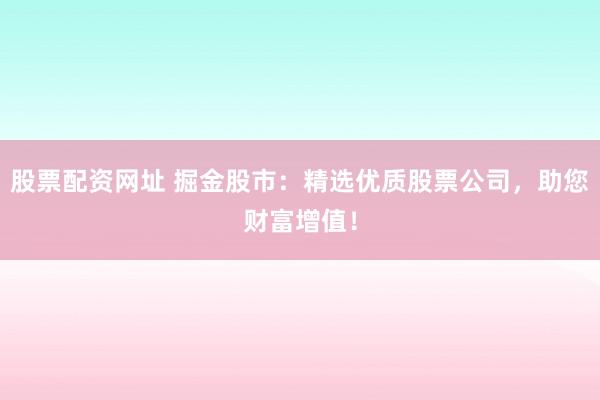 股票配资网址 掘金股市：精选优质股票公司，助您财富增值！