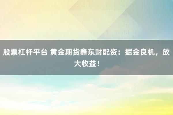 股票杠杆平台 黄金期货鑫东财配资:掘金良机,放大收益!