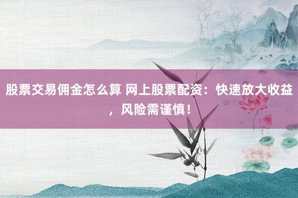 股票交易佣金怎么算 网上股票配资:快速放大收益,风险需谨慎!
