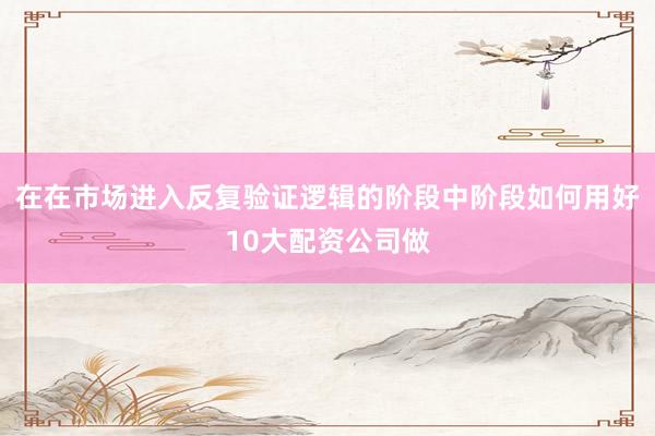 在在市场进入反复验证逻辑的阶段中阶段如何用好10大配资公司做