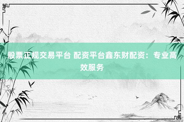 股票正规交易平台 配资平台鑫东财配资：专业高效服务
