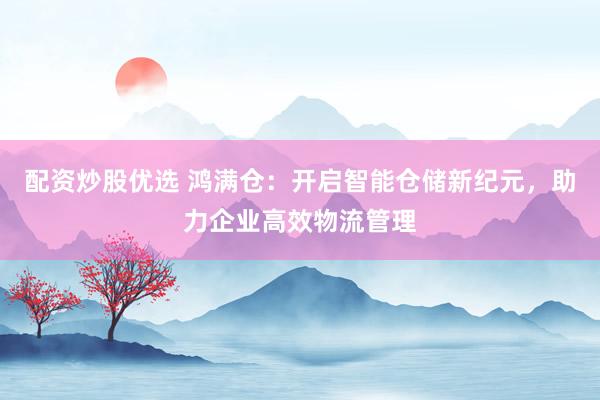 配资炒股优选 鸿满仓：开启智能仓储新纪元，助力企业高效物流管理