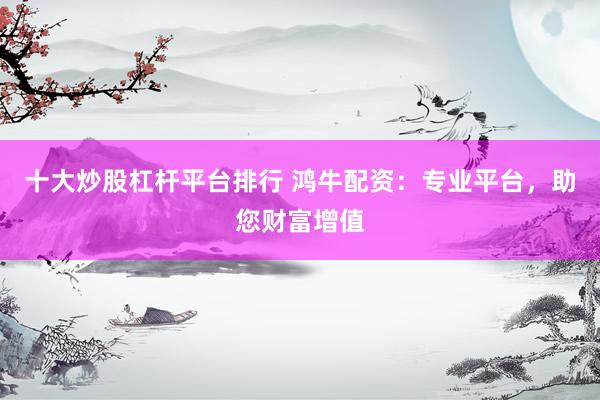 十大炒股杠杆平台排行 鸿牛配资：专业平台，助您财富增值