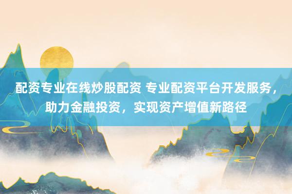 配资专业在线炒股配资 专业配资平台开发服务，助力金融投资，实现资产增值新路径