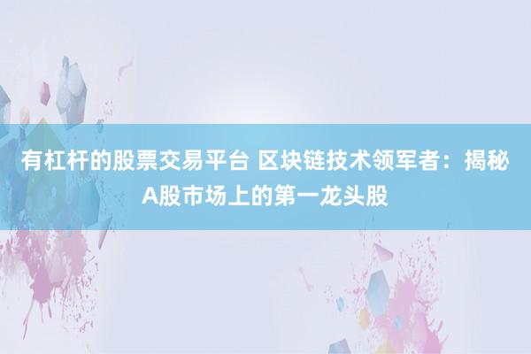 有杠杆的股票交易平台 区块链技术领军者:揭秘A股市场上的第一龙头股